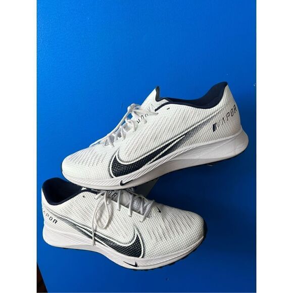 Nike Vapor Edge Turf White/navy blue Football Shoes Men’s Size 15 CV6353-103 - Picture 3 of 6